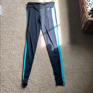 Live love dream teal and black leggings women’s xs